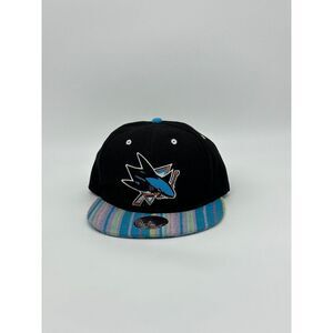 Mitchell Ness Hat Men Adjustable Black NHL San Jose Sharks Snapback Baseball Cap